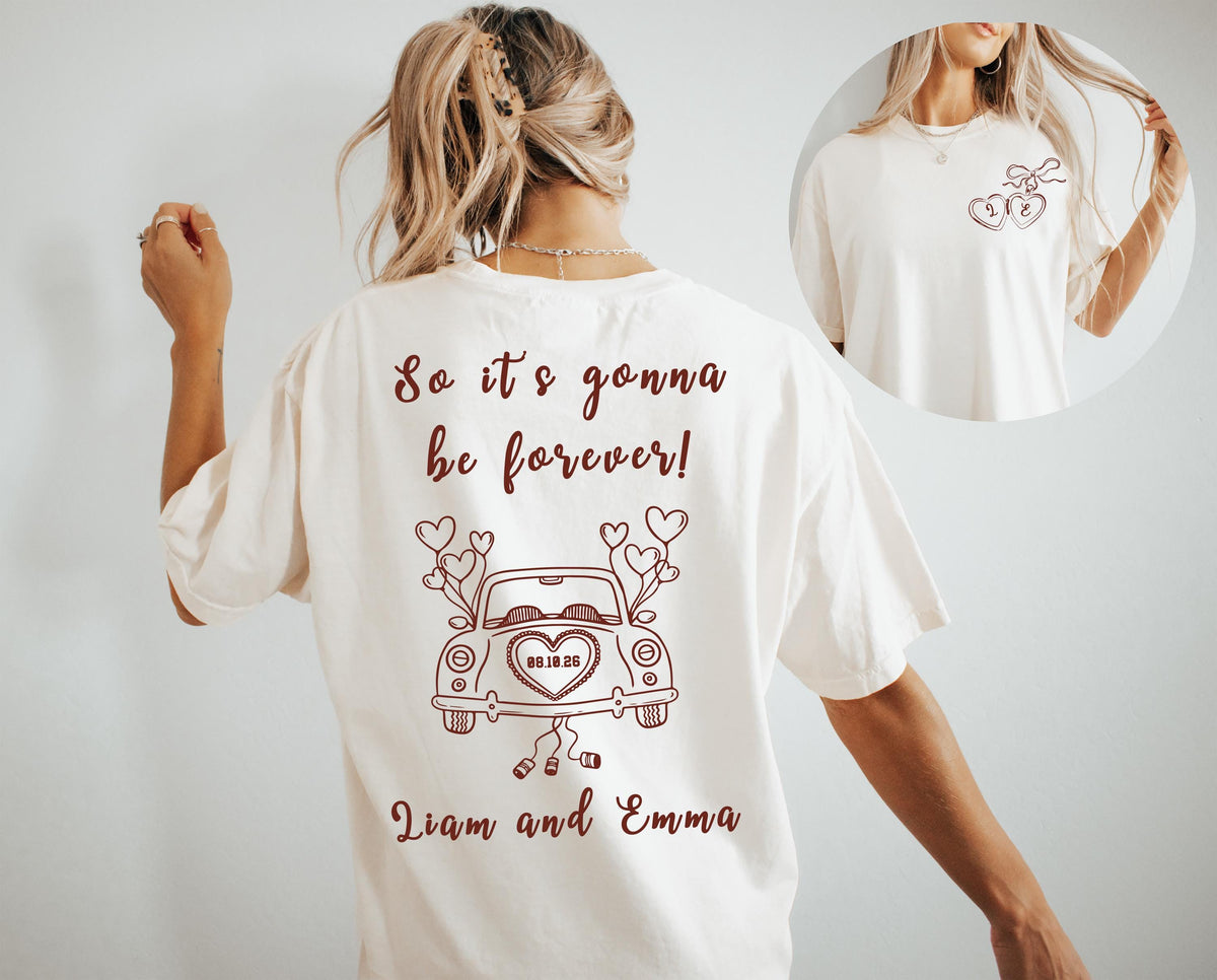 Comfort Colors® Personalized Wedding T-Shirt, Coquette Bow Bachelorette Party Tee, Bride Squad Gift