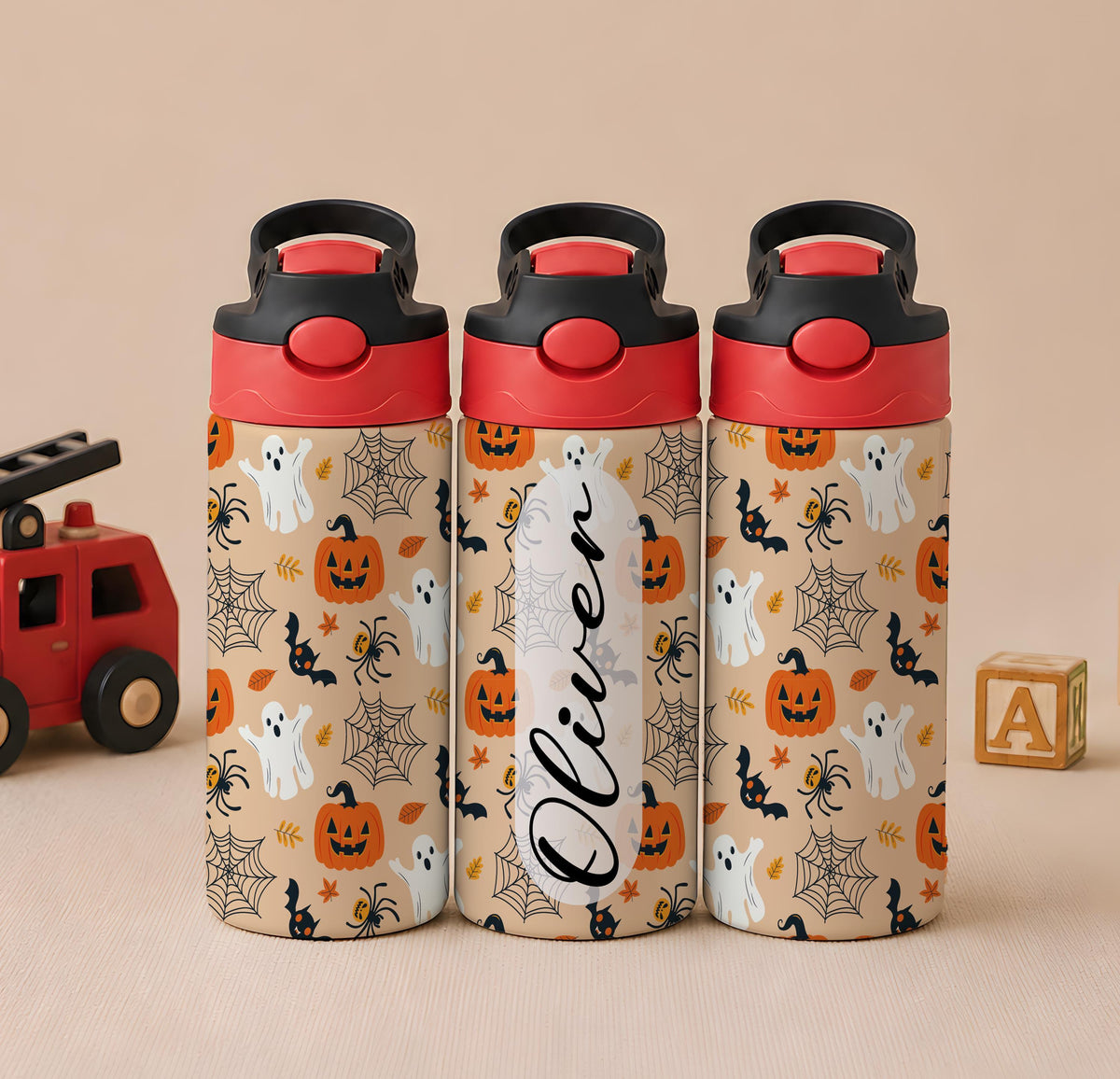 Personalized Kids Halloween Tumbler, Spooky Season Stainless Steel Cup