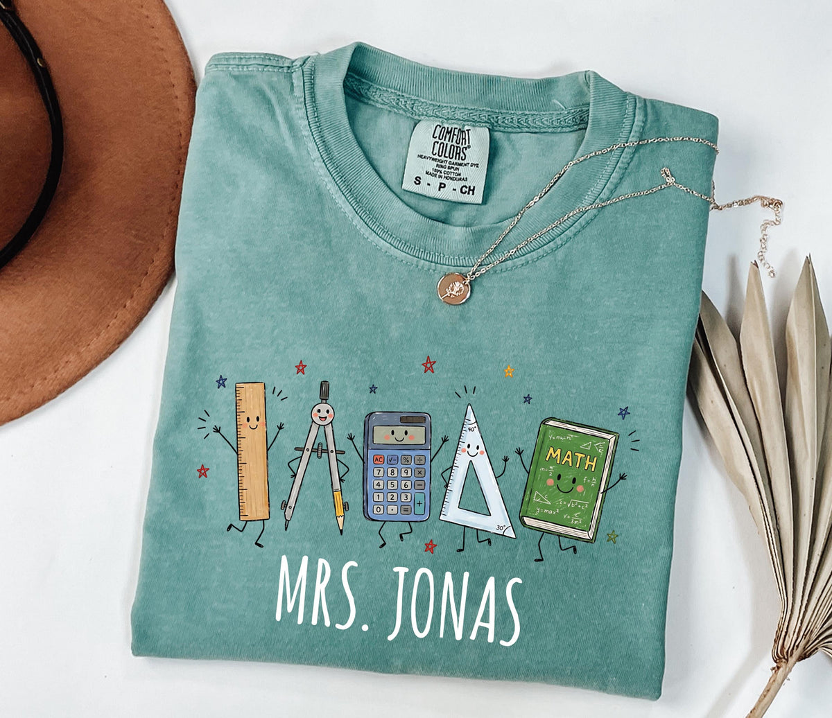 Comfort Colors® Custom Math Teacher T-Shirt, Back to School Tee, Teacher Appreciation Gift