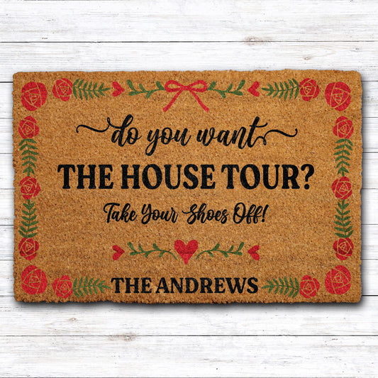 Custom Family Name Take Your Shoes Off Doormat, Personalized Sarcastic Welcome Mat