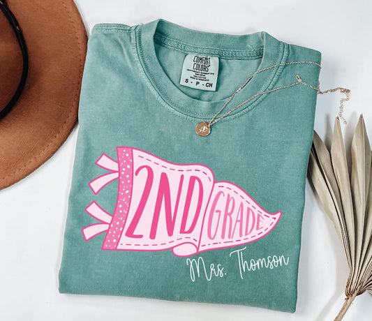 Custom Teacher Comfort Colors® Shirt, Grade Level Teacher Name Tee, Teacher Crew Gifts