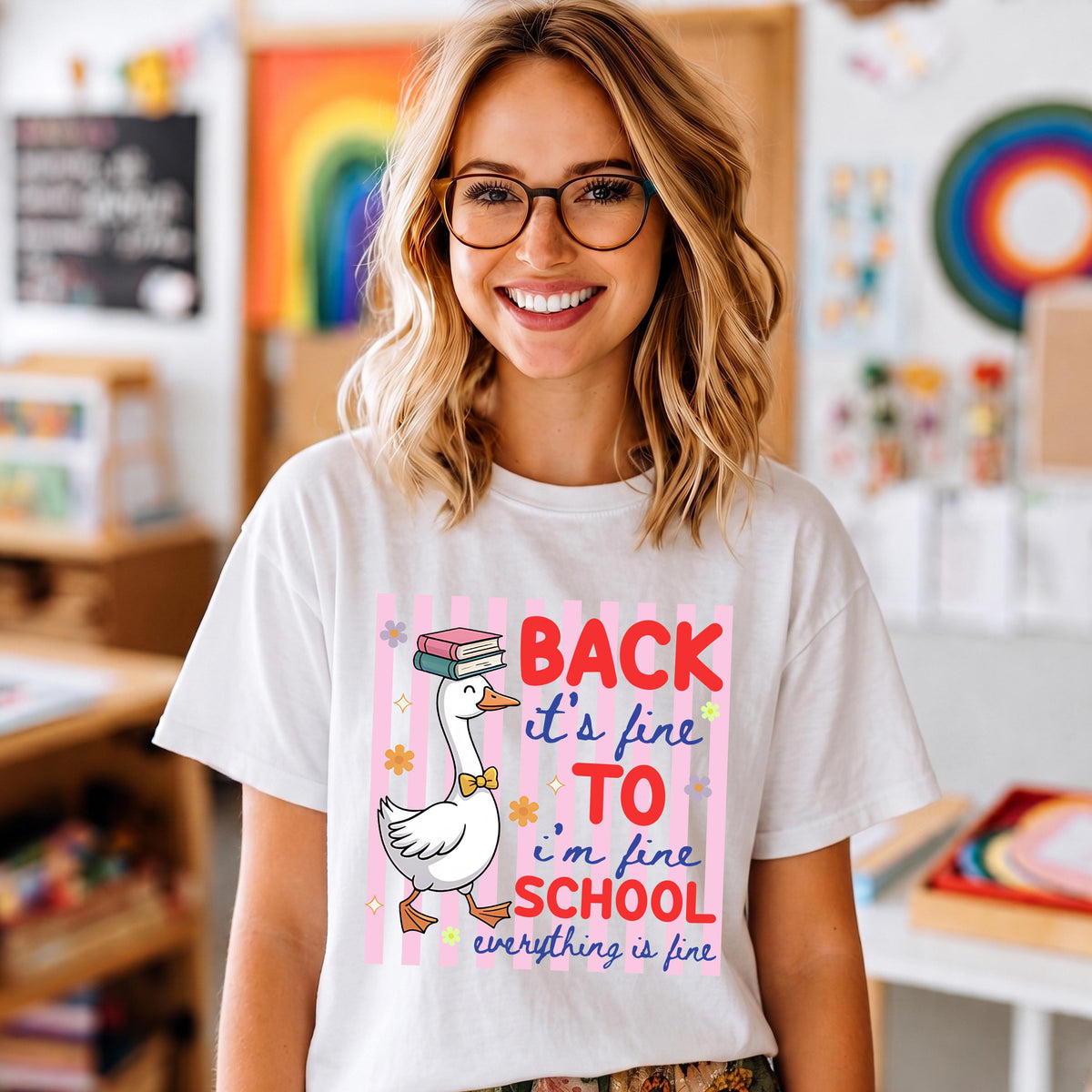 Comfort Colors® Striped Back to School T-Shirt, Funny School Tees, Teacher Appreciation Gift