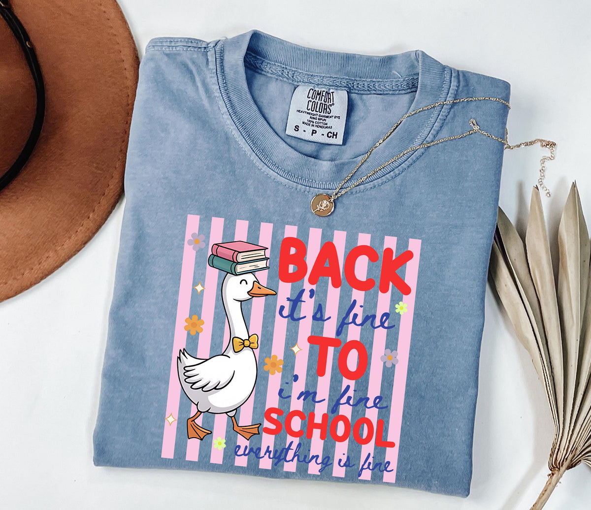 Comfort Colors® Striped Back to School T-Shirt, Funny School Tees, Teacher Appreciation Gift