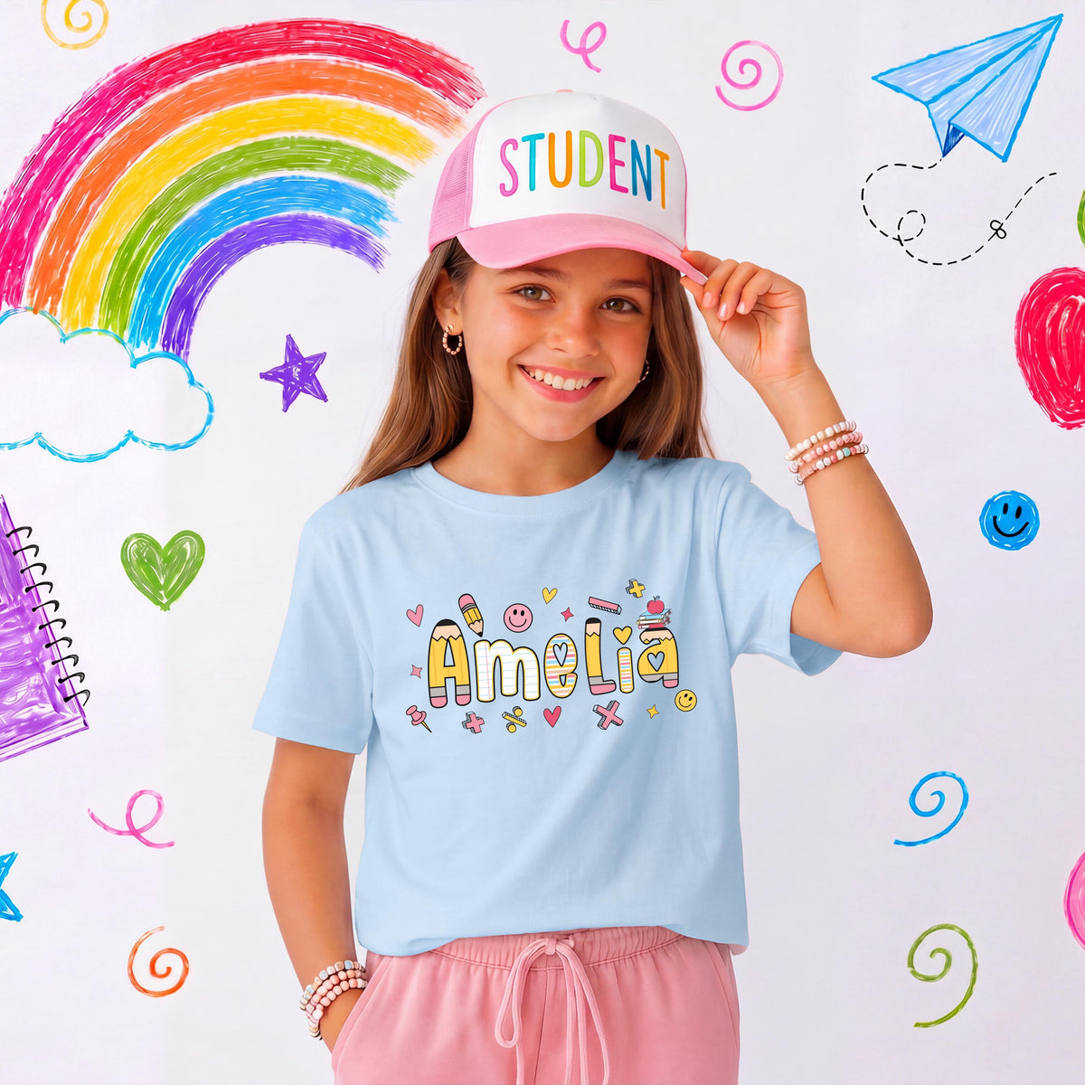 Personalized School Shirt, First Day of School Name Tee, Back to School Kids Gift