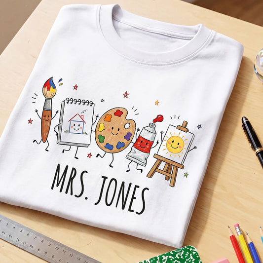Custom Art Teacher T-Shirt, Back to School Tee, Art Teacher Appreciation Gift