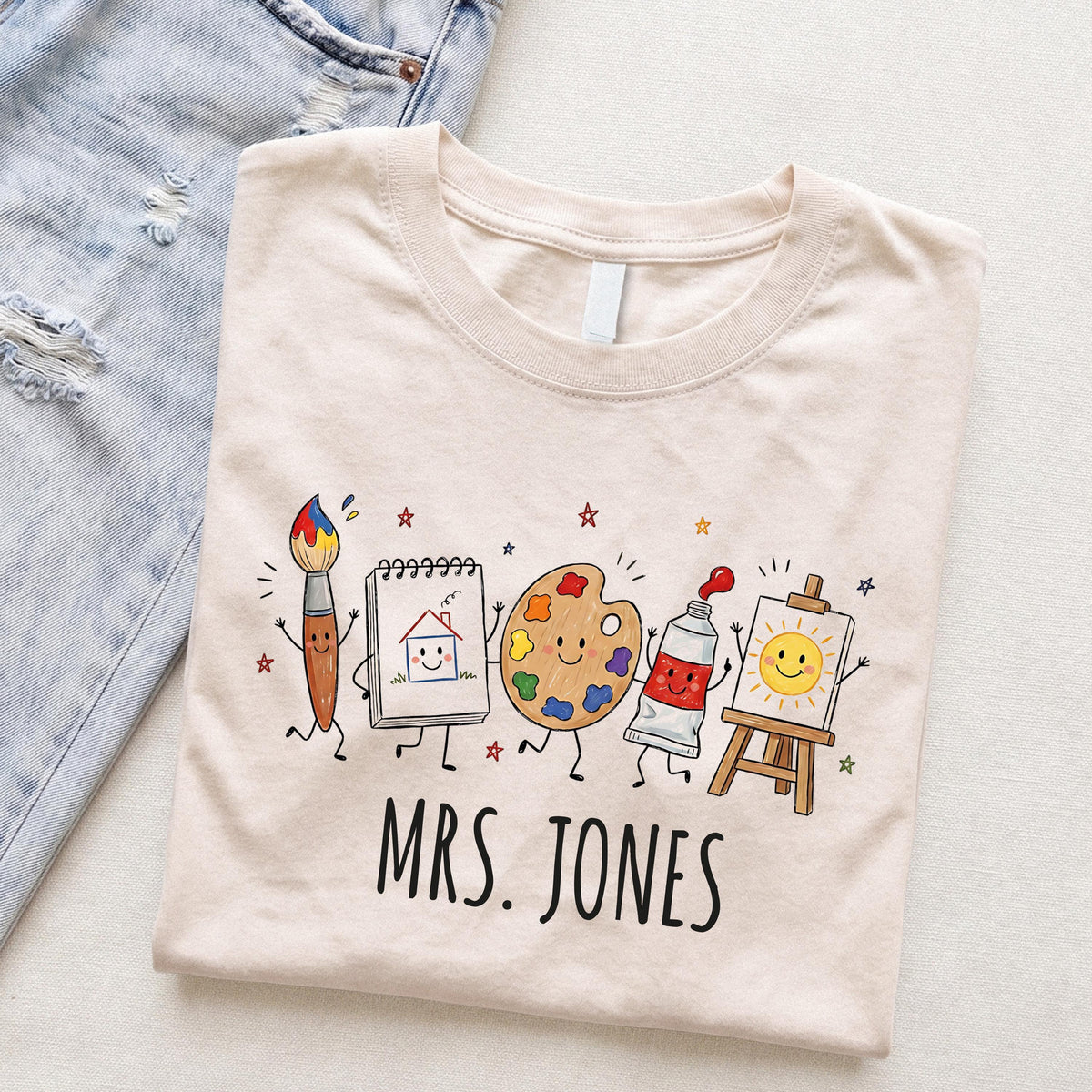 Custom Art Teacher T-Shirt, Back to School Tee, Art Teacher Appreciation Gift
