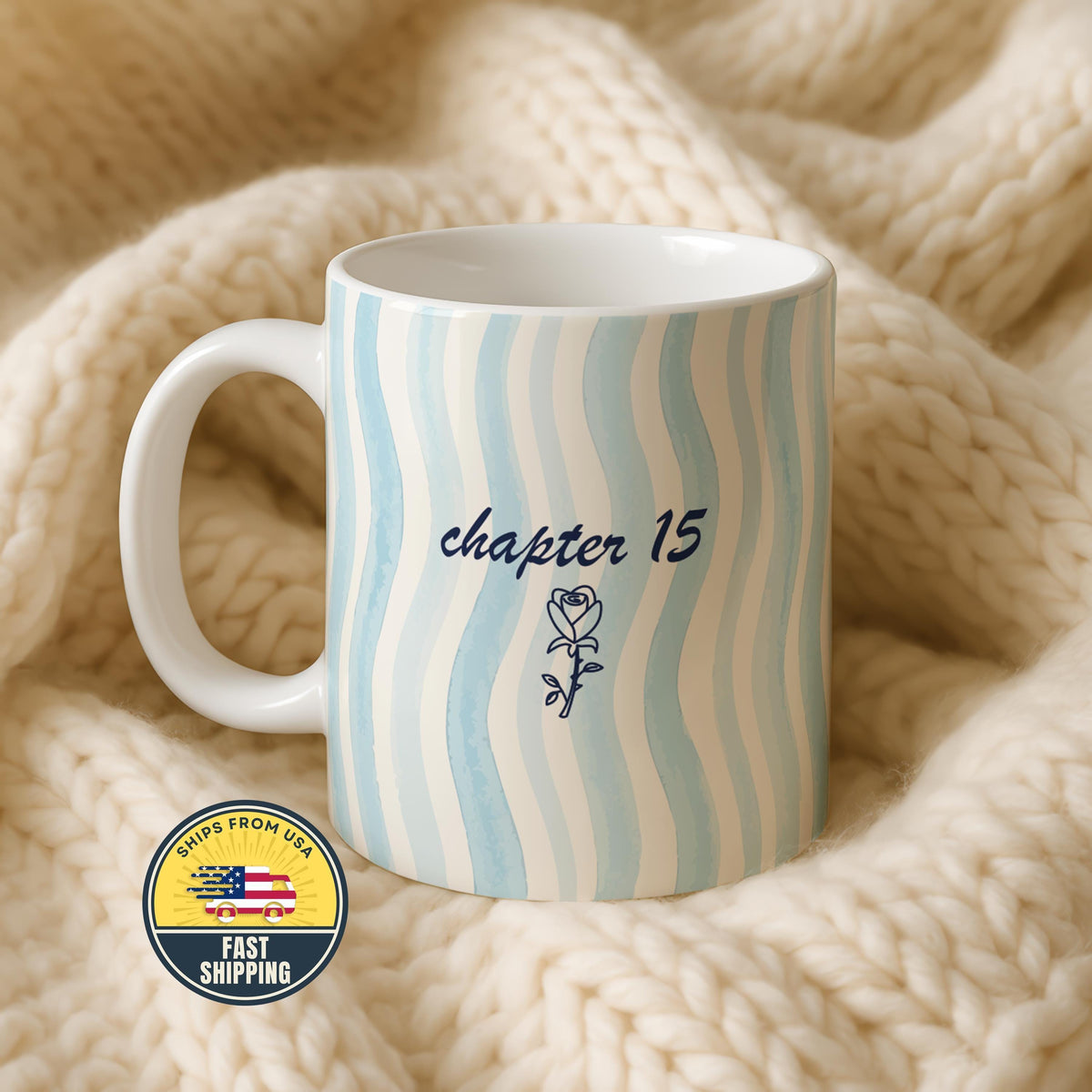 Custom Birth Flower Mug, Book Lover Birthday Gift, Floral Month Chapter 15 Bookish Cup