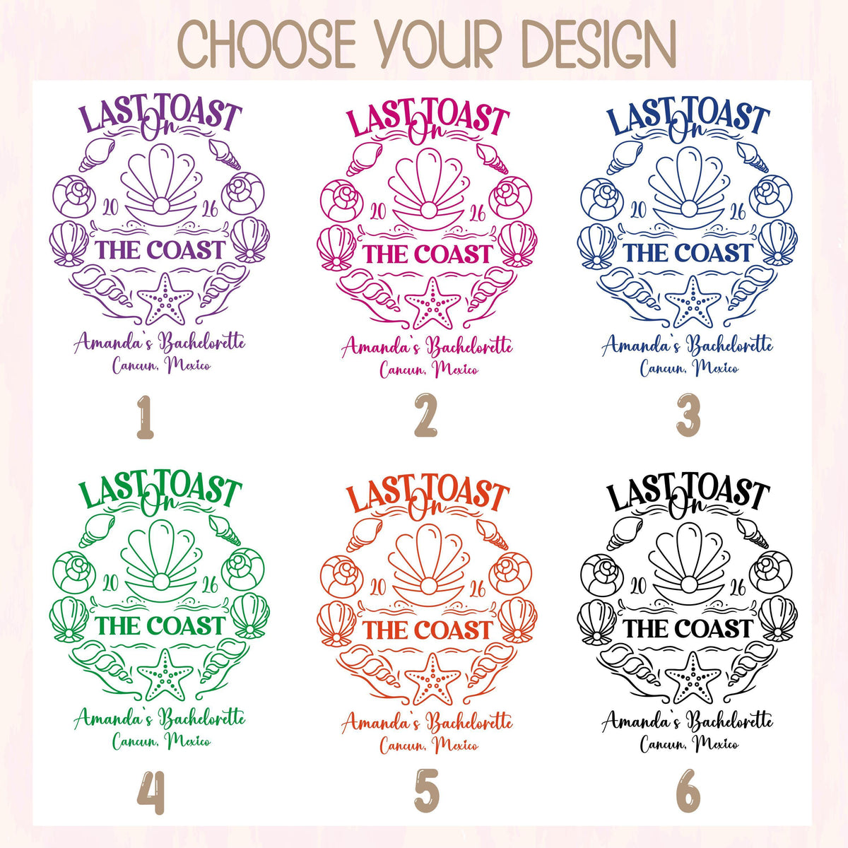 Custom Last Toast on the Coast Bachelorette Can Glass Tumbler