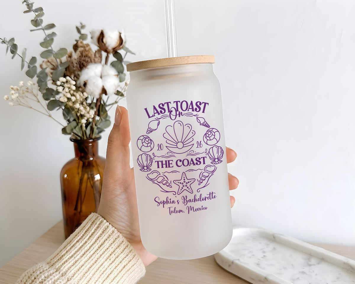 Custom Last Toast on the Coast Bachelorette Can Glass Tumbler