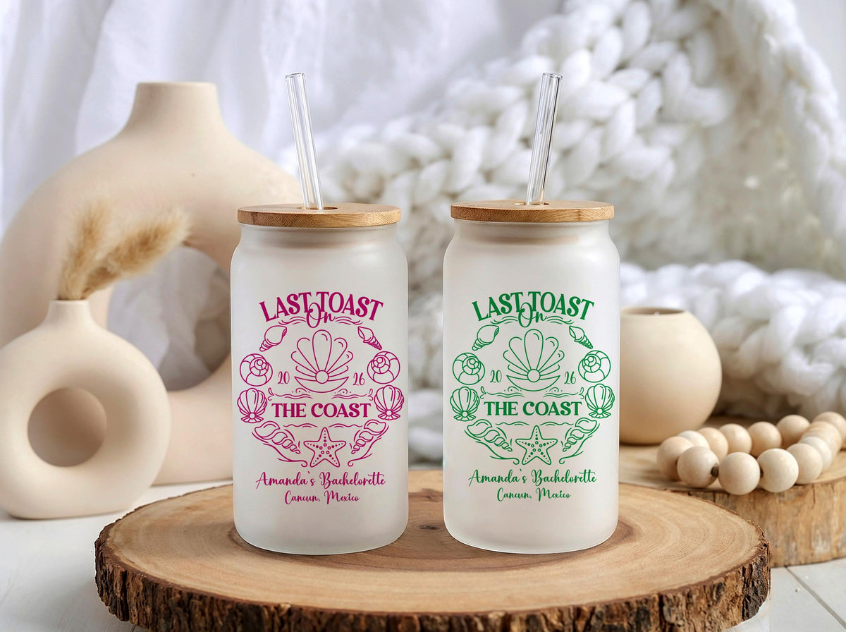 Custom Last Toast on the Coast Bachelorette Can Glass Tumbler