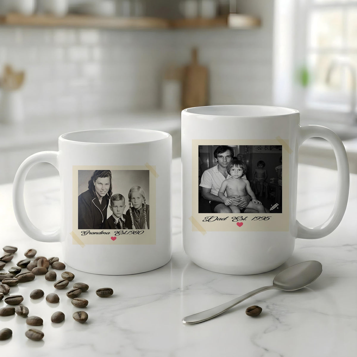 Custom Photo Dad Cup, Daddy Picture Coffee Mug, Personalized Father’s Day Mug