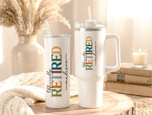 Funny Retirement Gift Tumbler, Personalized Retired Coworker Gift