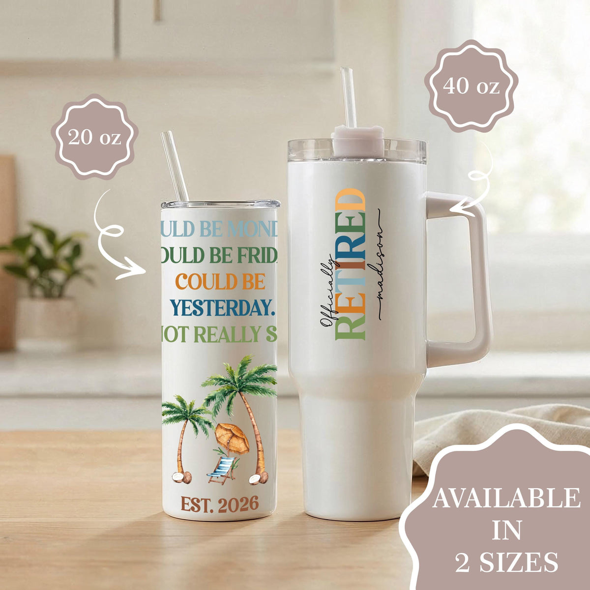 Funny Retirement Gift Tumbler, Personalized Retired Coworker Gift