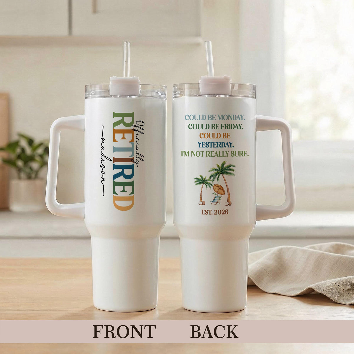 Funny Retirement Gift Tumbler, Personalized Retired Coworker Gift