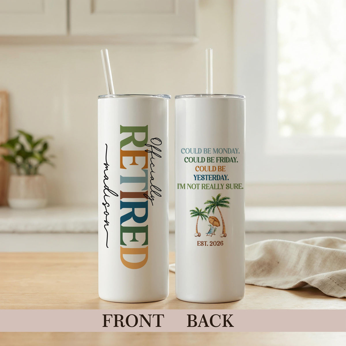 Funny Retirement Gift Tumbler, Personalized Retired Coworker Gift