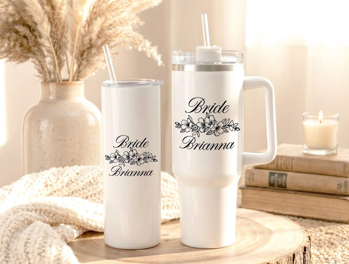 Bride Tumbler, Custom Wedding Drinkware, Future Mrs Personalized Cup, Bridesmaids Gift