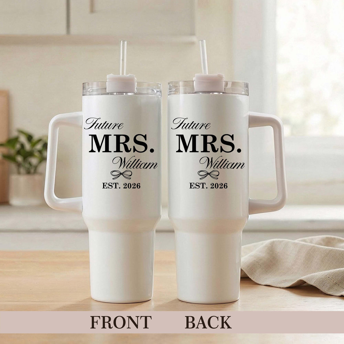 Bride Tumbler, Custom Wedding Drinkware, Future Mrs Personalized Cup, Bridesmaids Gift