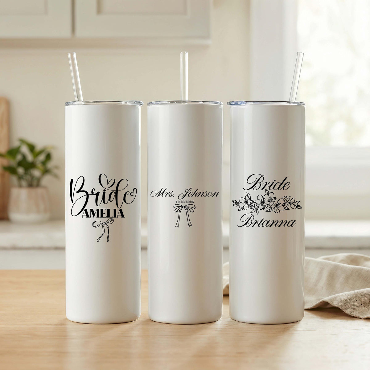 Bride Tumbler, Custom Wedding Drinkware, Future Mrs Personalized Cup, Bridesmaids Gift