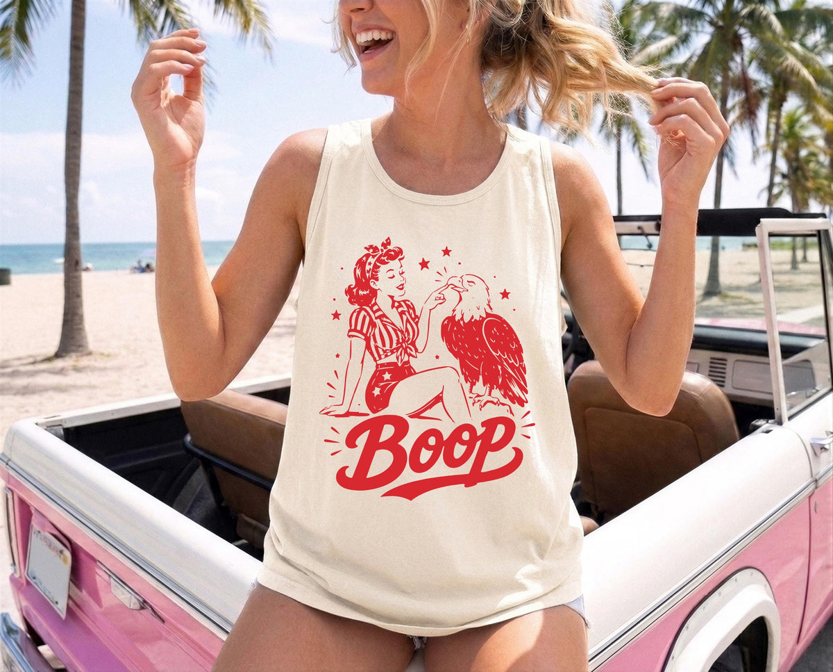 Comfort Colors® Fourth of July Women Tank Top, Funny Patriotic Tops, Independence Day Gift Tank Top