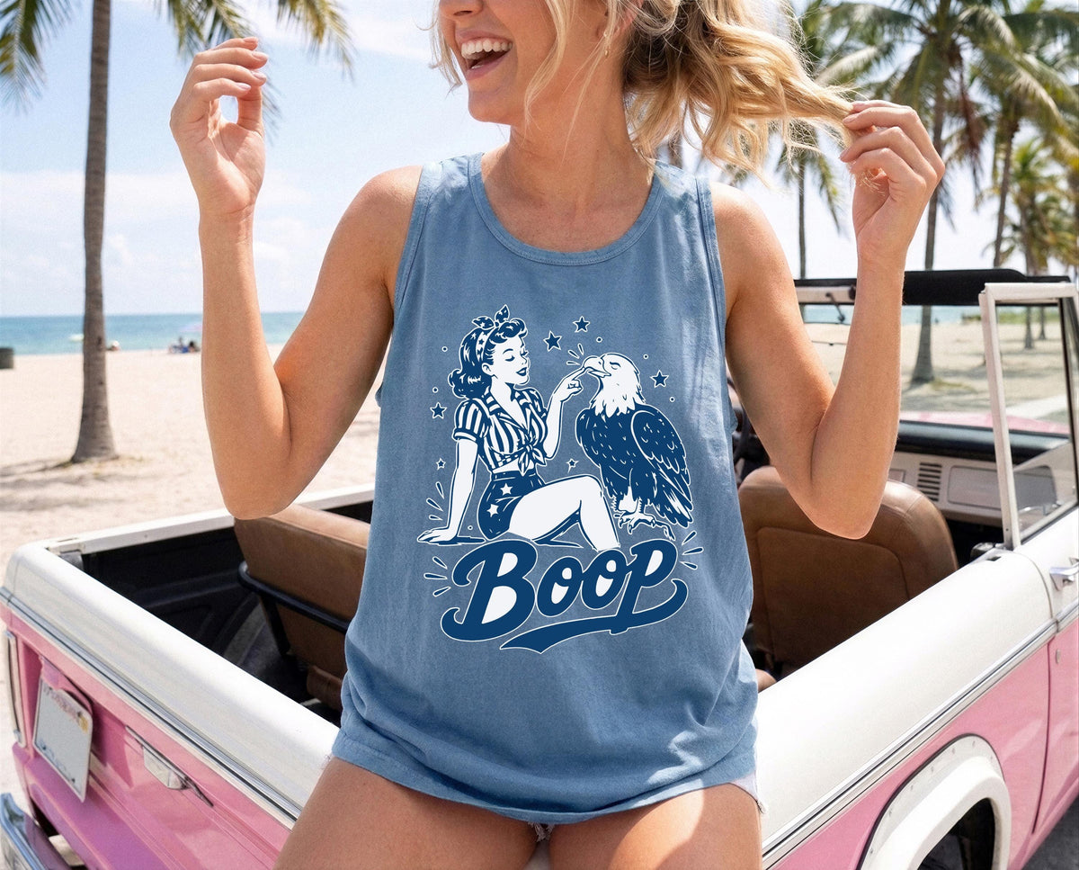 Comfort Colors® Fourth of July Women Tank Top, Funny Patriotic Tops, Independence Day Gift Tank Top