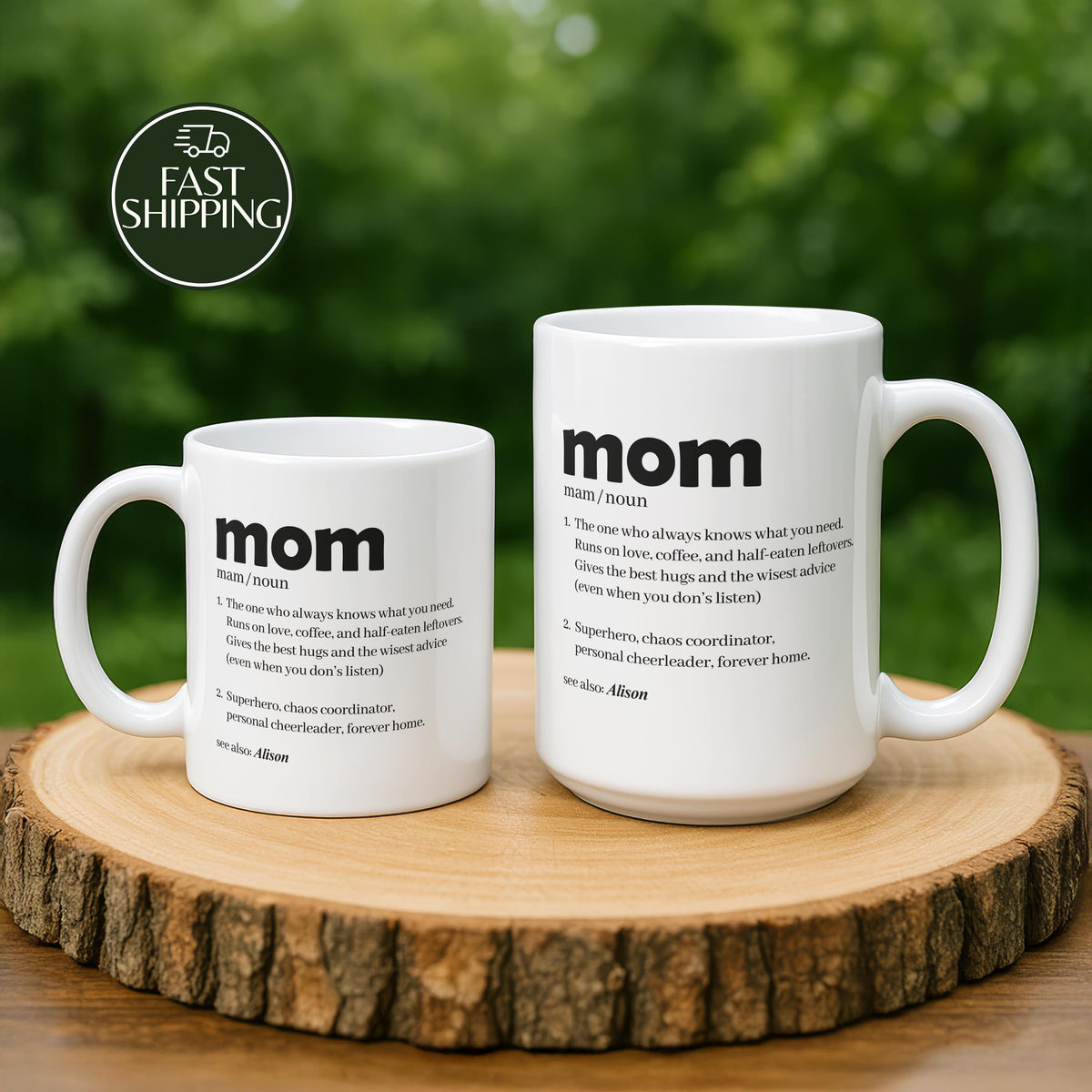 Personalized Mom Definition Ceramic Mug, Heartwarming Mom Quote Coffee Cup, Office Mug for Mom