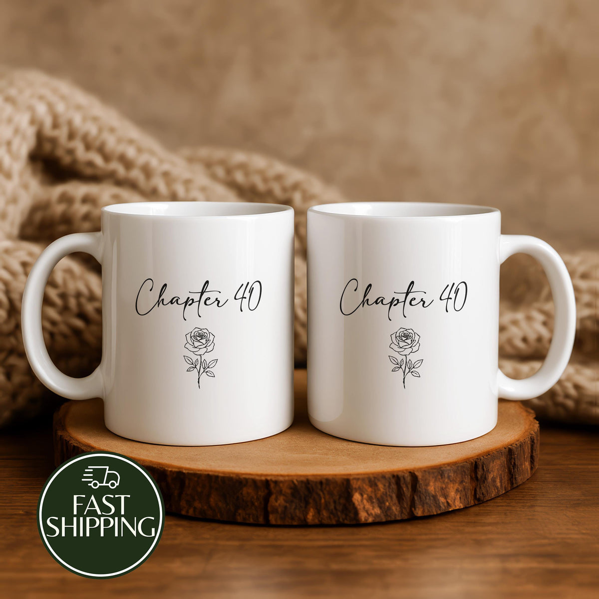 Personalized Chapter Birthday Ceramic Cup, Custom Birth Flower Design Coffee Mug