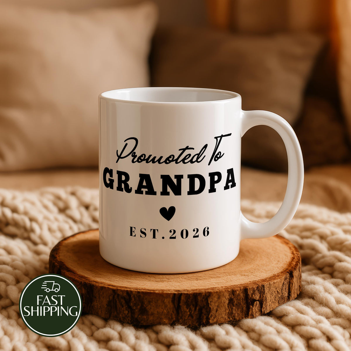 Custom Promoted To Grandma - Grandpa Cup, New Grandparents Coffee Mug, Baby Announcement Gift
