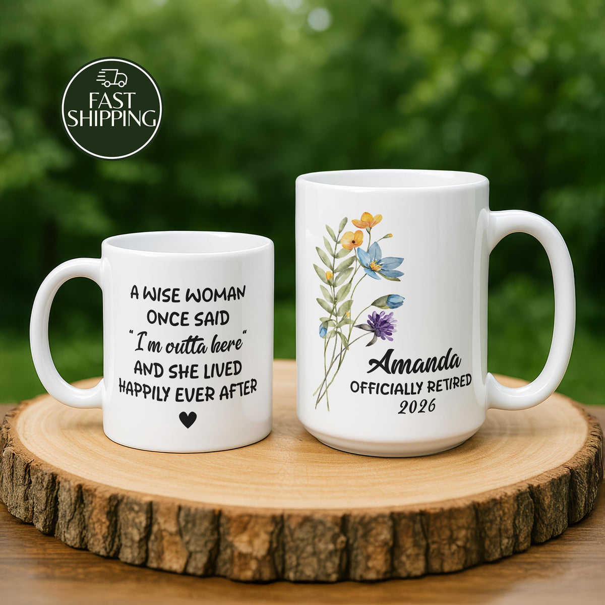 A Wise Woman Once Said I'm Outta Here Mug, Custom Retirement Cup For Her
