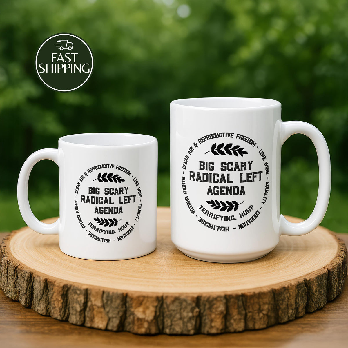 Big Scary Radical Left Agenda Coffee Mug, Social Justice Supporter Pottery Cup