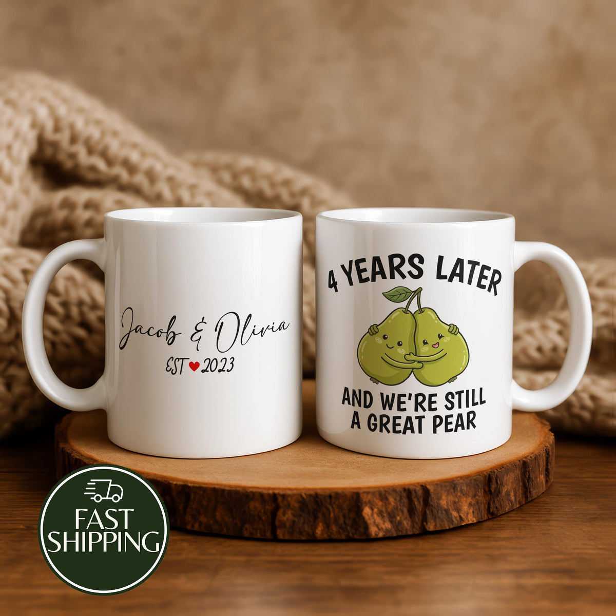 Personalized We're Still A Great Pear Coffee Mug, Anniversary Cup For Couples