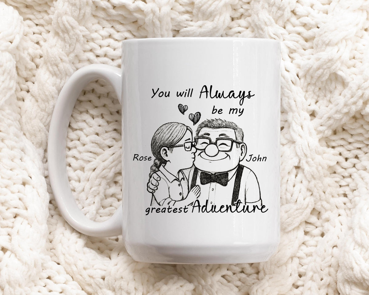 Romantic Movie Inspired Couple Mug, You’re My Greatest Adventure Pottery Mug