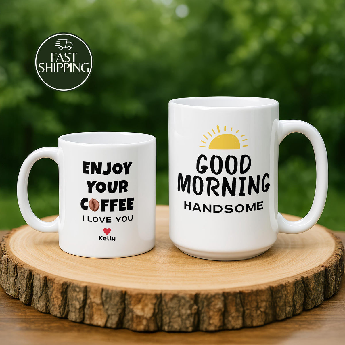 Personalized Daily Use Coffee Lovers Couple Mug, Couple Matching Ceramic Cup