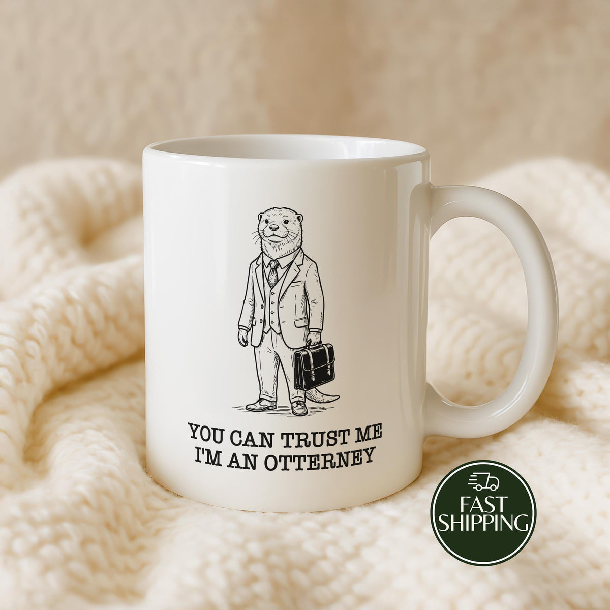 Funny “You Can Trust Me I’m an Otterney” Coffee Mug, Humorous Attorney Ceramic Cup