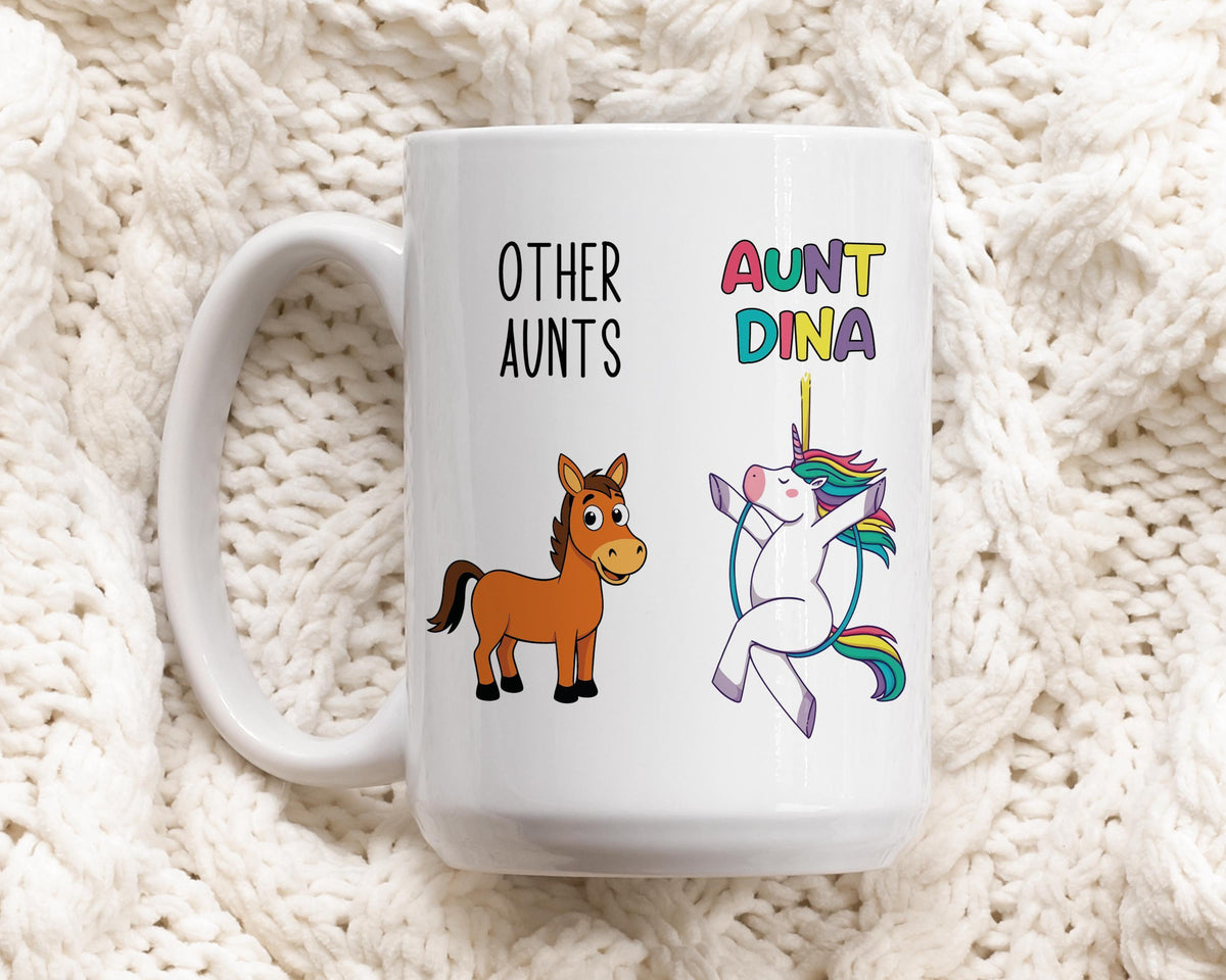 Other Aunts Mug – Funny Custom Aunt Coffee Cup, Horse Themed Tea Cup, Equestrian Gift for Aunt