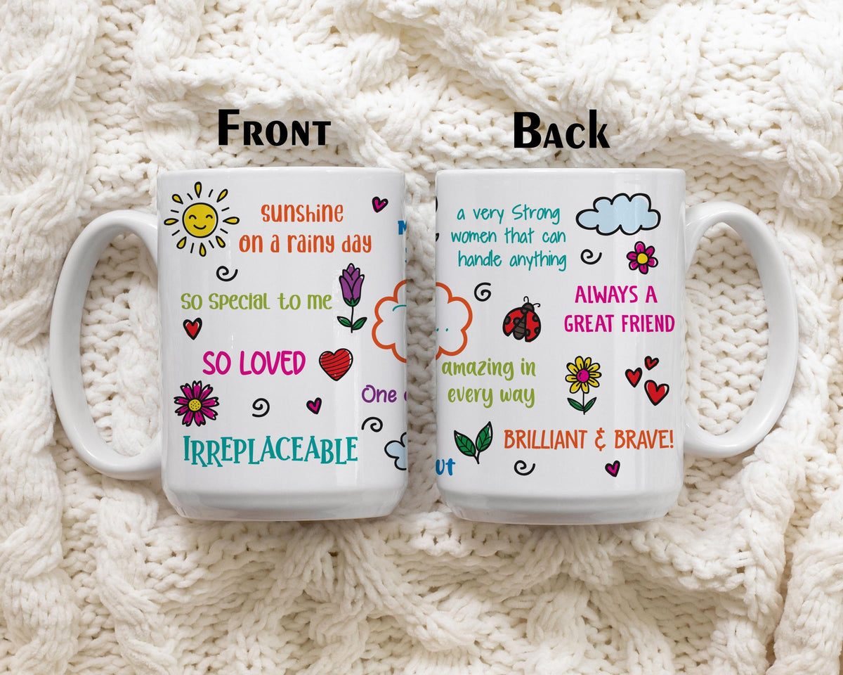 Colorful Encouraging Coffee Mug, Appreciation Quotes Ceramic Cup