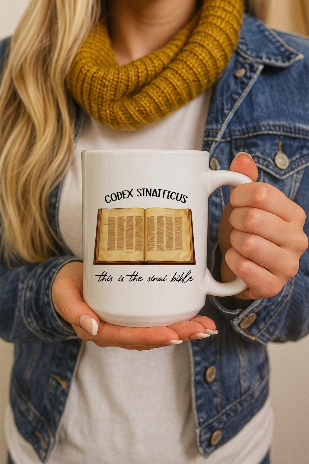 Codex Sinaiticus Ceramic Mug, This Is The Sinai Bible Pottery Cup, Historical Bible Coffee Mug