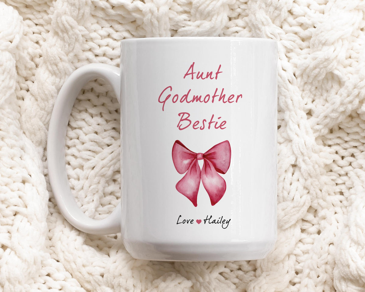 Customizable Aunt Godmother Bestie Ceramic Mug, Godmother Proposal Coffee Mug