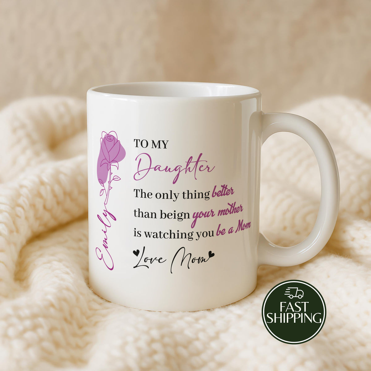 Personalized To My Daughter Coffee Mug, Sentimental Mother's Day Cup