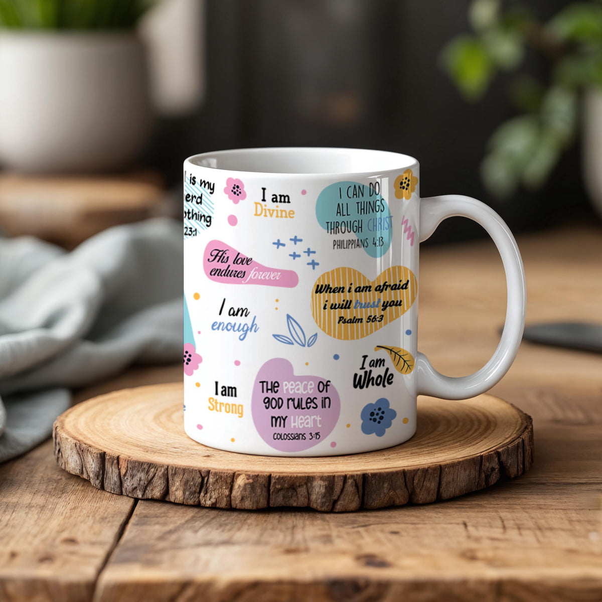 Custom Name Daily Bible Reminder Mug, Bible Verse Ceramic Cup For Christians