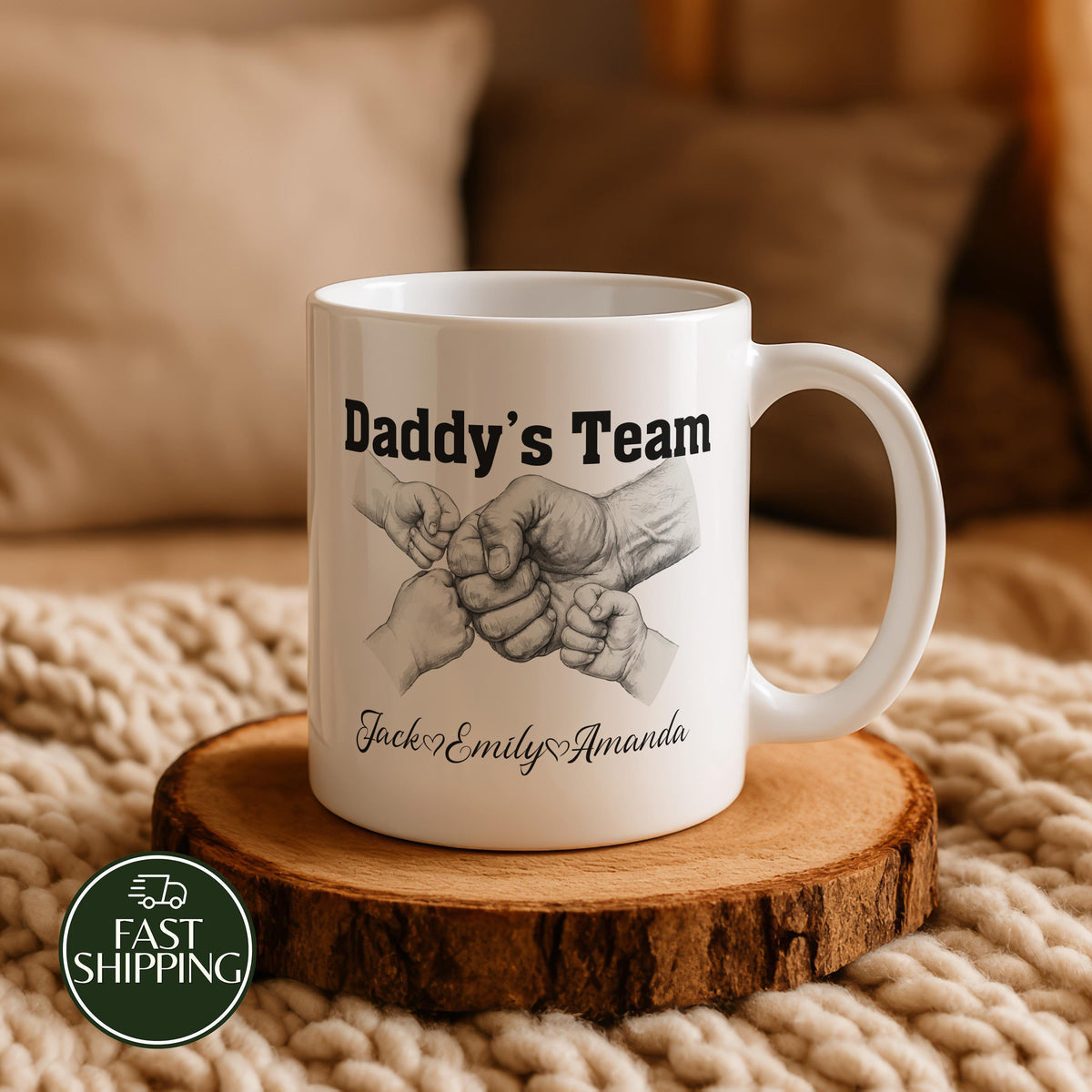 Personalized Daddy’s Team Coffee Mug with Kids Names