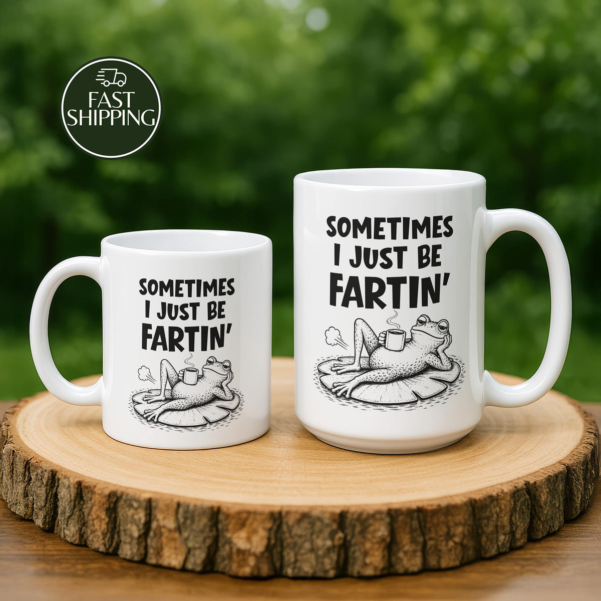 Sometimes I Just Be Fartin' Coffee Mug, Sarcastic Frog Meme Dad Quote Ceramic Cup