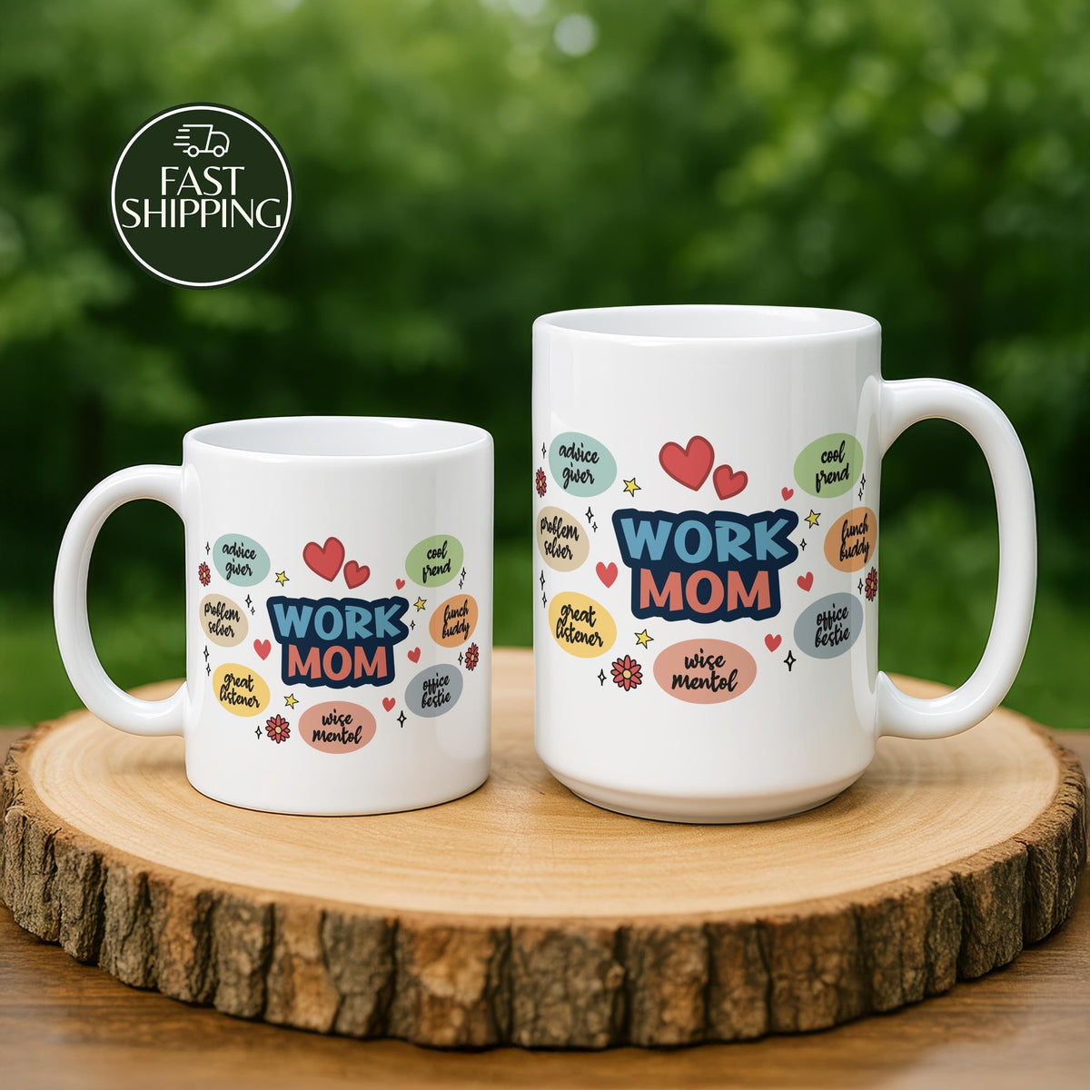 Motivational Work Mom Ceramic Mug, Colorful Mom Appreciation Coffee Mug