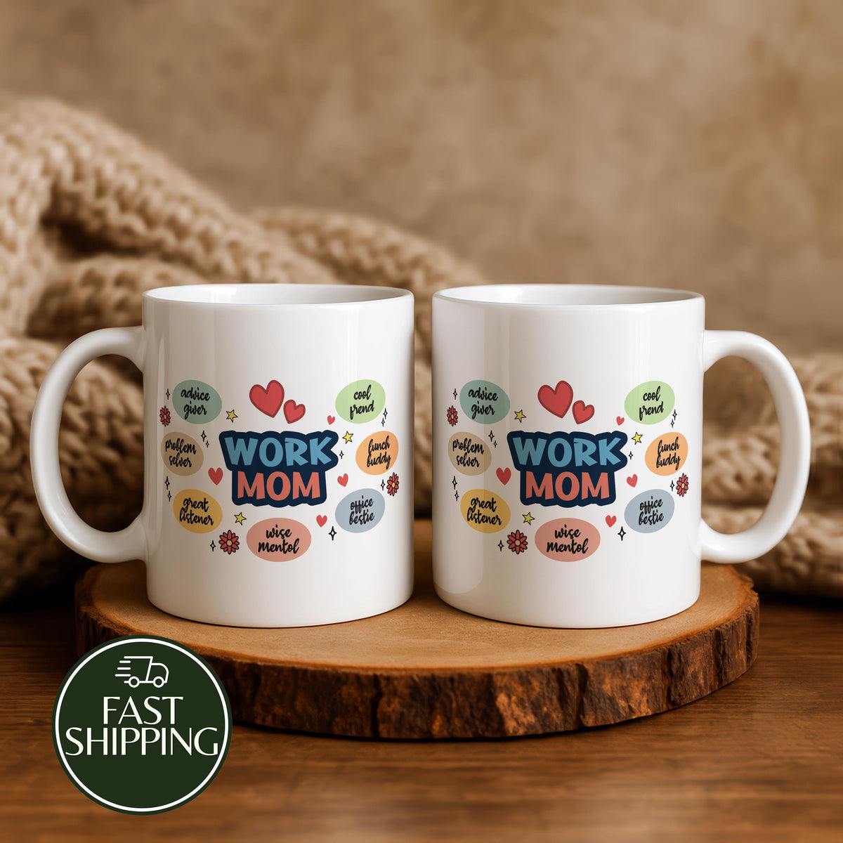 Motivational Work Mom Ceramic Mug, Colorful Mom Appreciation Coffee Mug