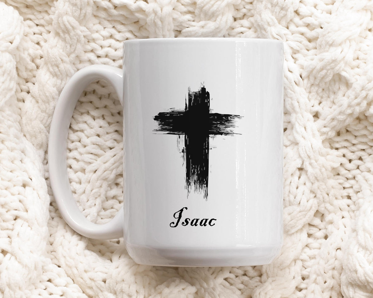 Custom Name Coffee & Jesus Ceramic Mug, Personalized Religious Coffee Cup