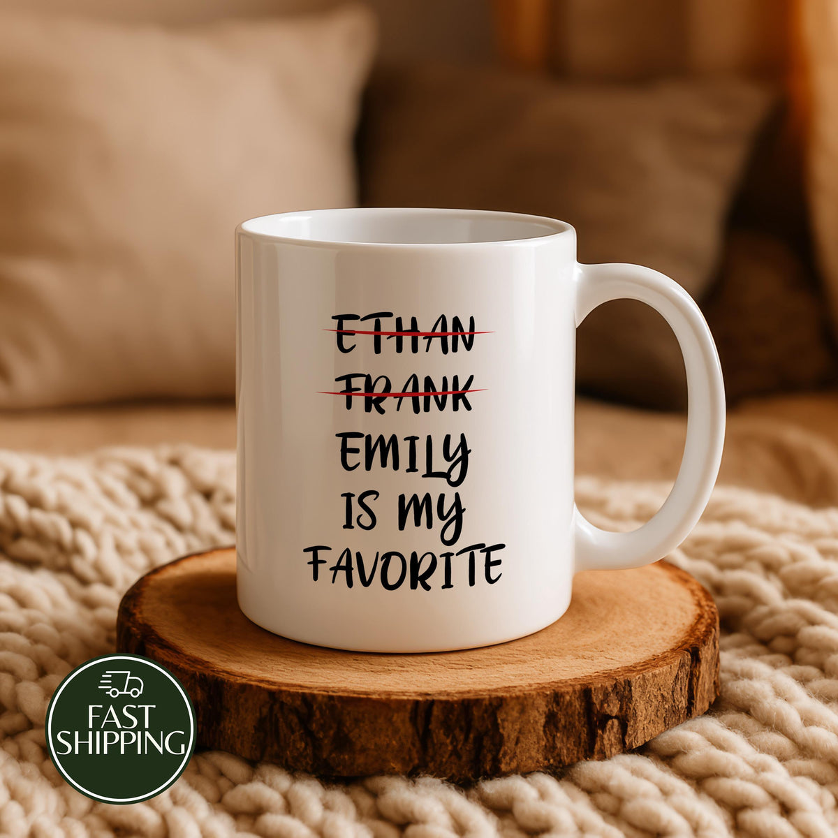 Personalized Funny Siblings Name Coffee Mug For Mom, ... Is My Favorite Ceramic Mug