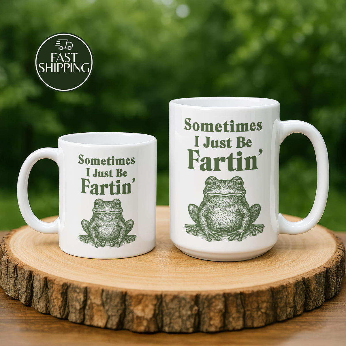Sometimes I Just Be Fartin' Ceramic Mug, Funny Toad Illustration Coffee Cup