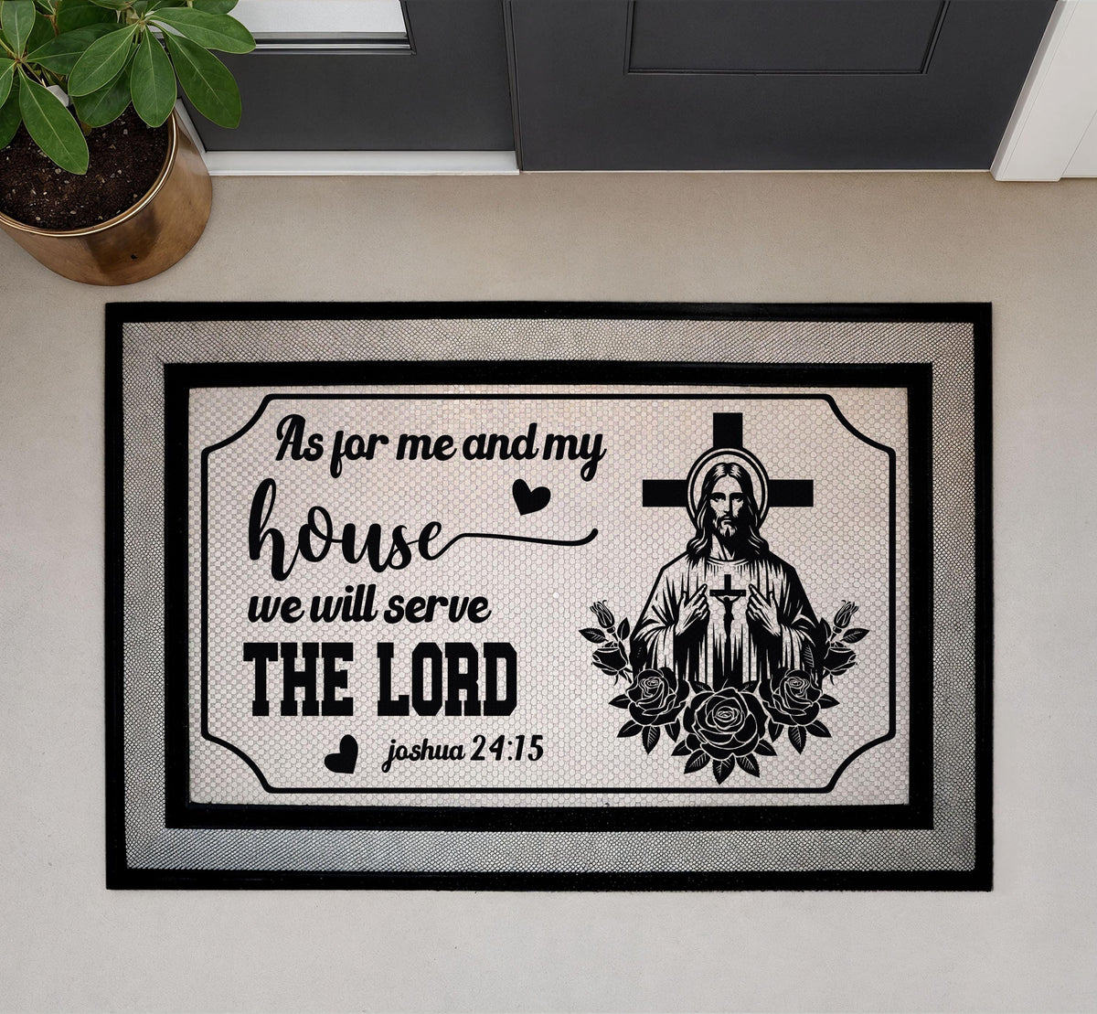 Joshua 24:15 As For Me and My House We Will Serve The Lord Doormat