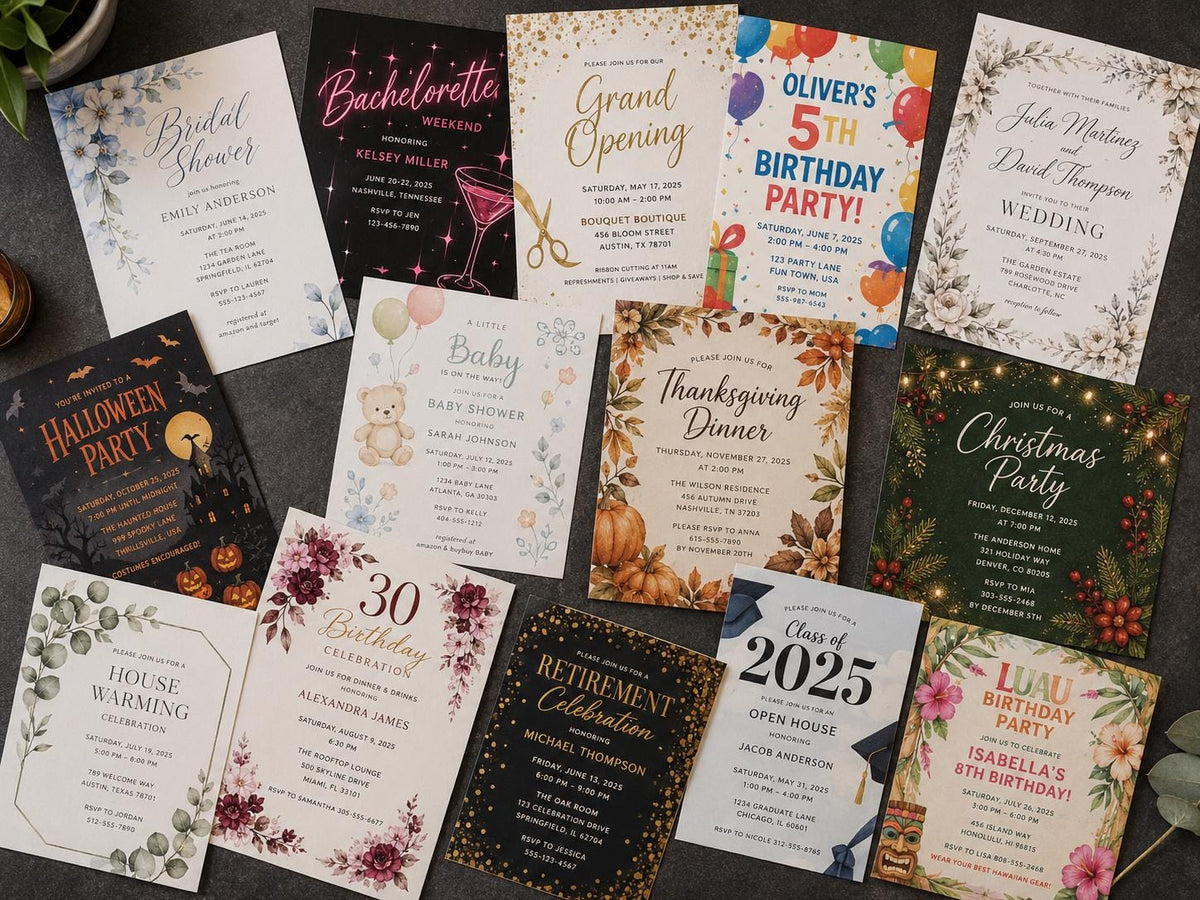 Custom 5x7 Invitation Printing | Upload Your Design (Heavy Cardstock)