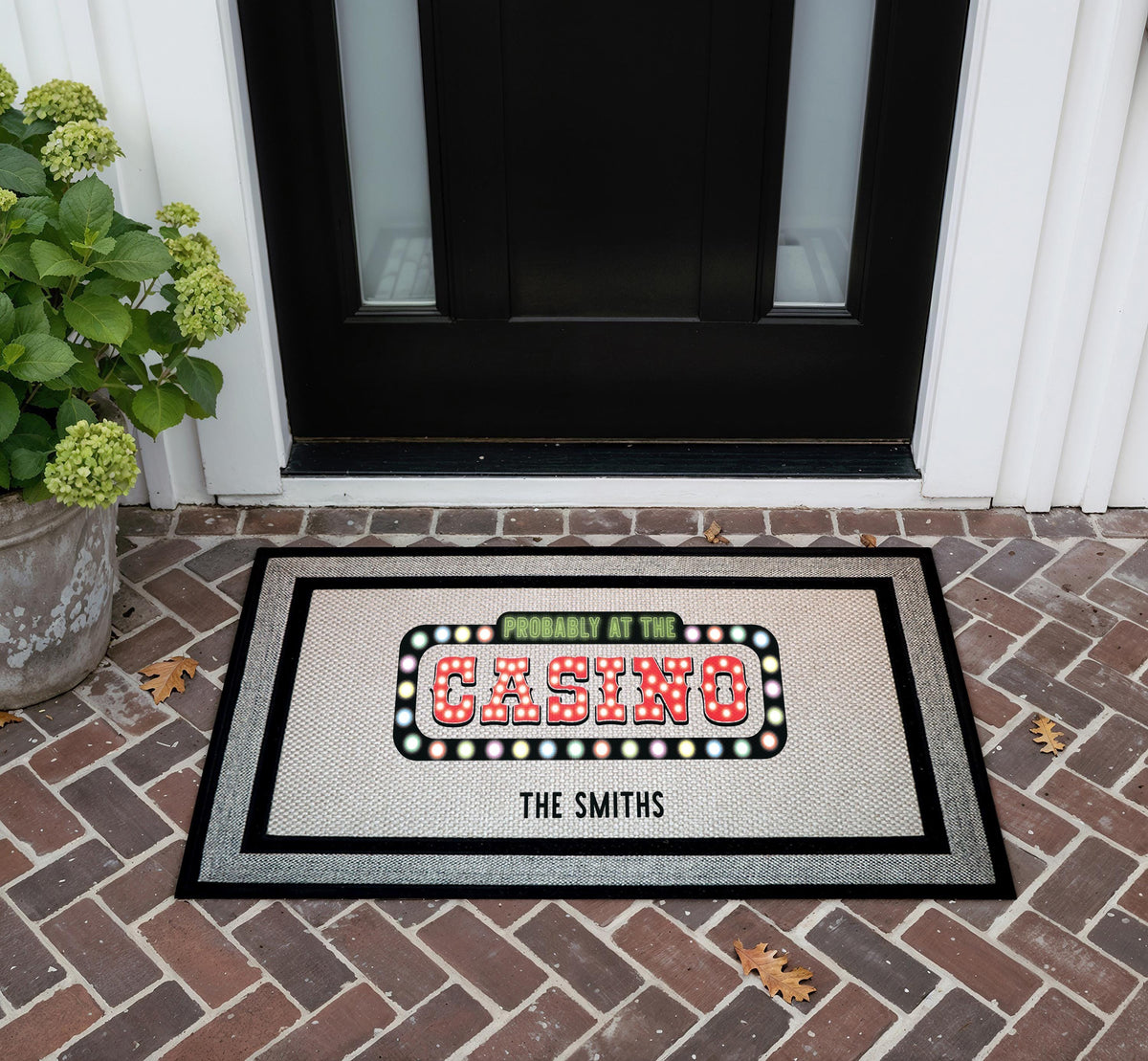 Custom Probably at the Casino Doormat, Vegas Theme Welcome Mat, Funny Gambling Housewarming Gift