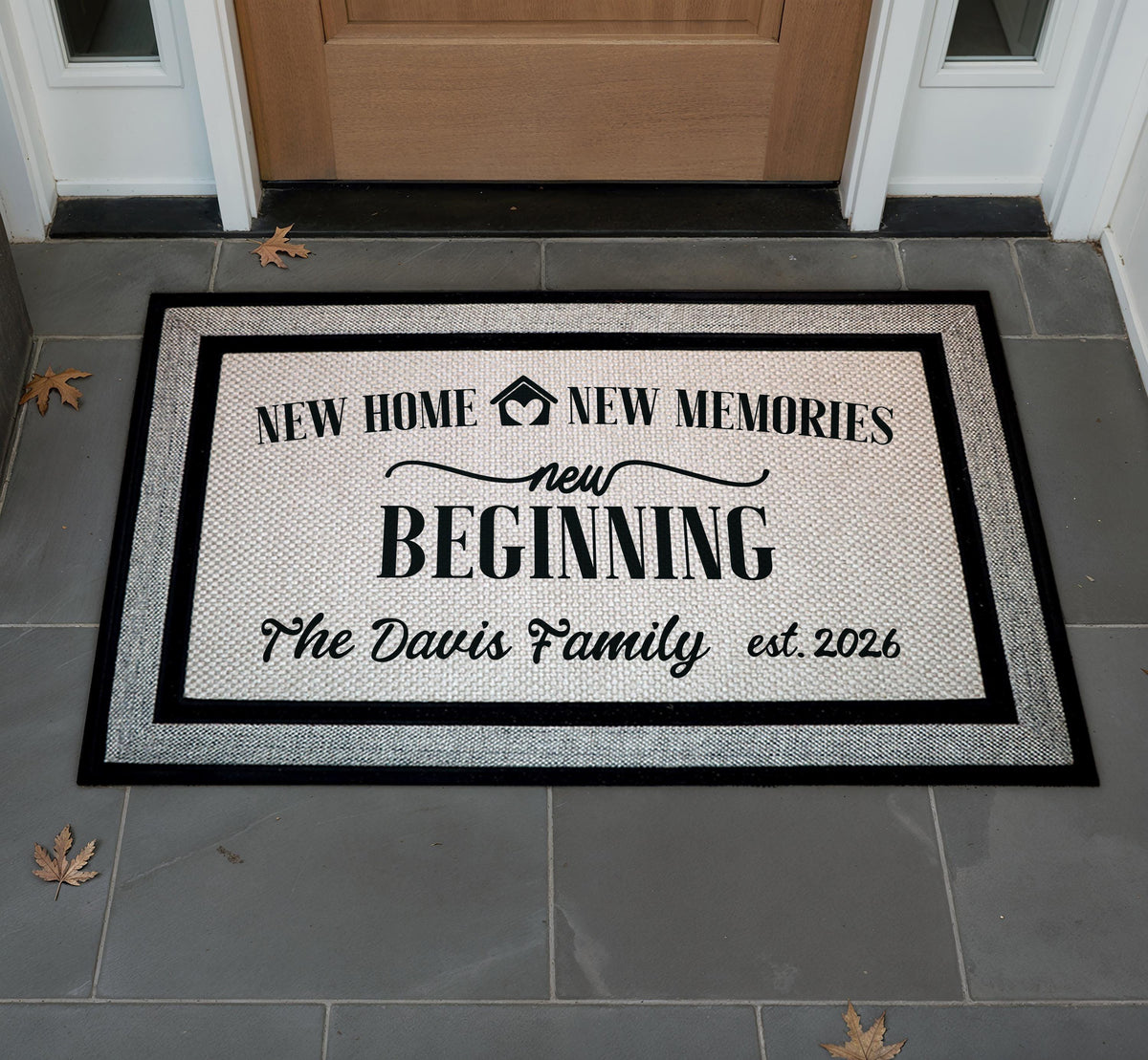 Personalized Family Name Doormat, New Home Welcome Mat, Custom Est. Year Entrance Rug